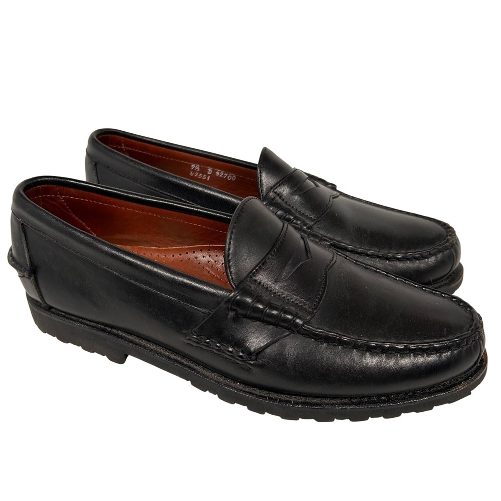 Allen Edmonds Penny Loafers Rockland Mens Black Leather 9.5 D 92700